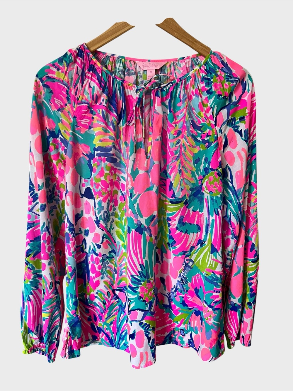 Lilly Pulitzer willa blouse in the gumbo limbo print.